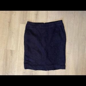Merona dark blue with gold stitch pencil skirt size 6